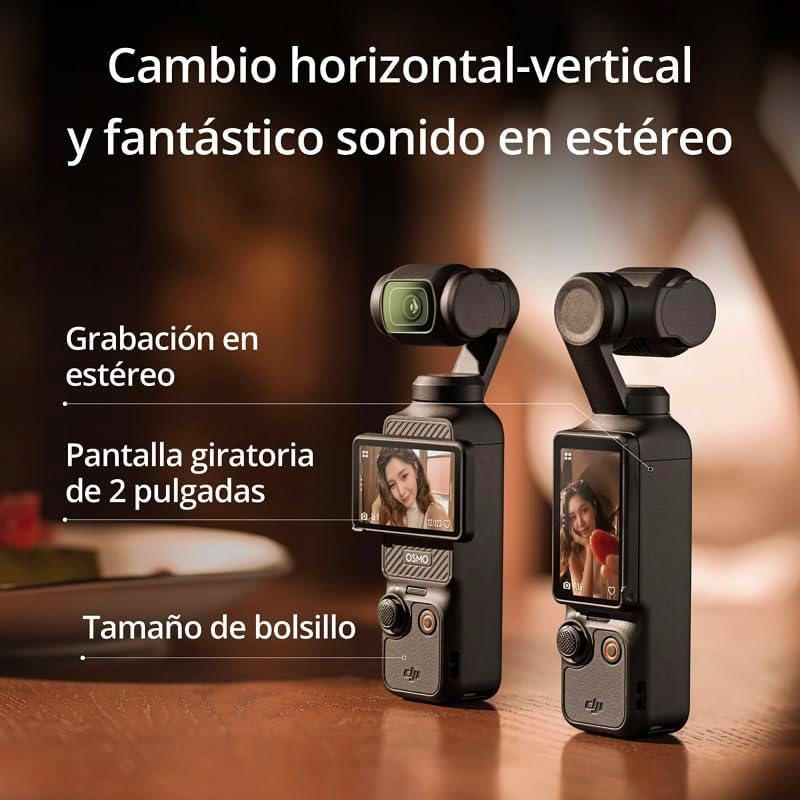 Dji osmo pocket 3 creator pack, câmera com cmos de 1'' e 4k/120 fps, estabilização de 3 eixos, rastreamento de rosto/alvo, foco rápido, inclui microfone som nítido, pequeno