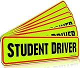 Signs Authority Student Driver Bumper Magnet for New Drivers, Novice or Beginner. Reusable Unlike a Decal or Bumper Sticker. Reflective Magnetic Large Bold Visible Text (Student Driver 6 Pack)