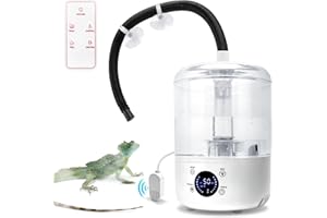 4L Reptile Fogger Humidifier - Terrariums Fog Machine with Humidity Control Sensor, Timer & 3 Adjustable Mist Levels, Touch &