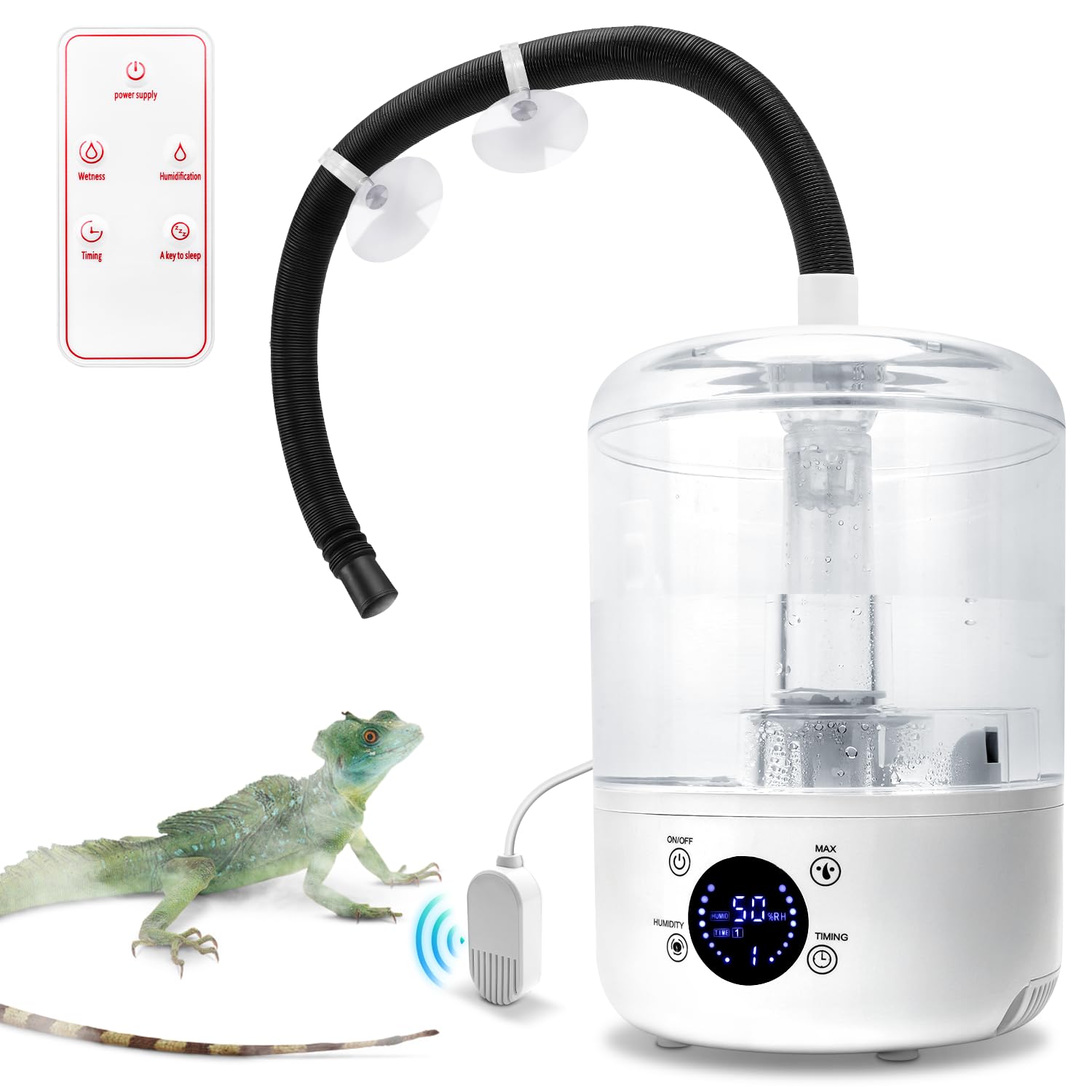 Photo 1 of Reptile Humidifier Fogger - 4L Reptile Fogger with Humidity Control Sensor, Timer & 3 Adjustable Mist Levels, Touch & Remote Control, Reptile Mister for Reptiles Amphibians Snake Herps