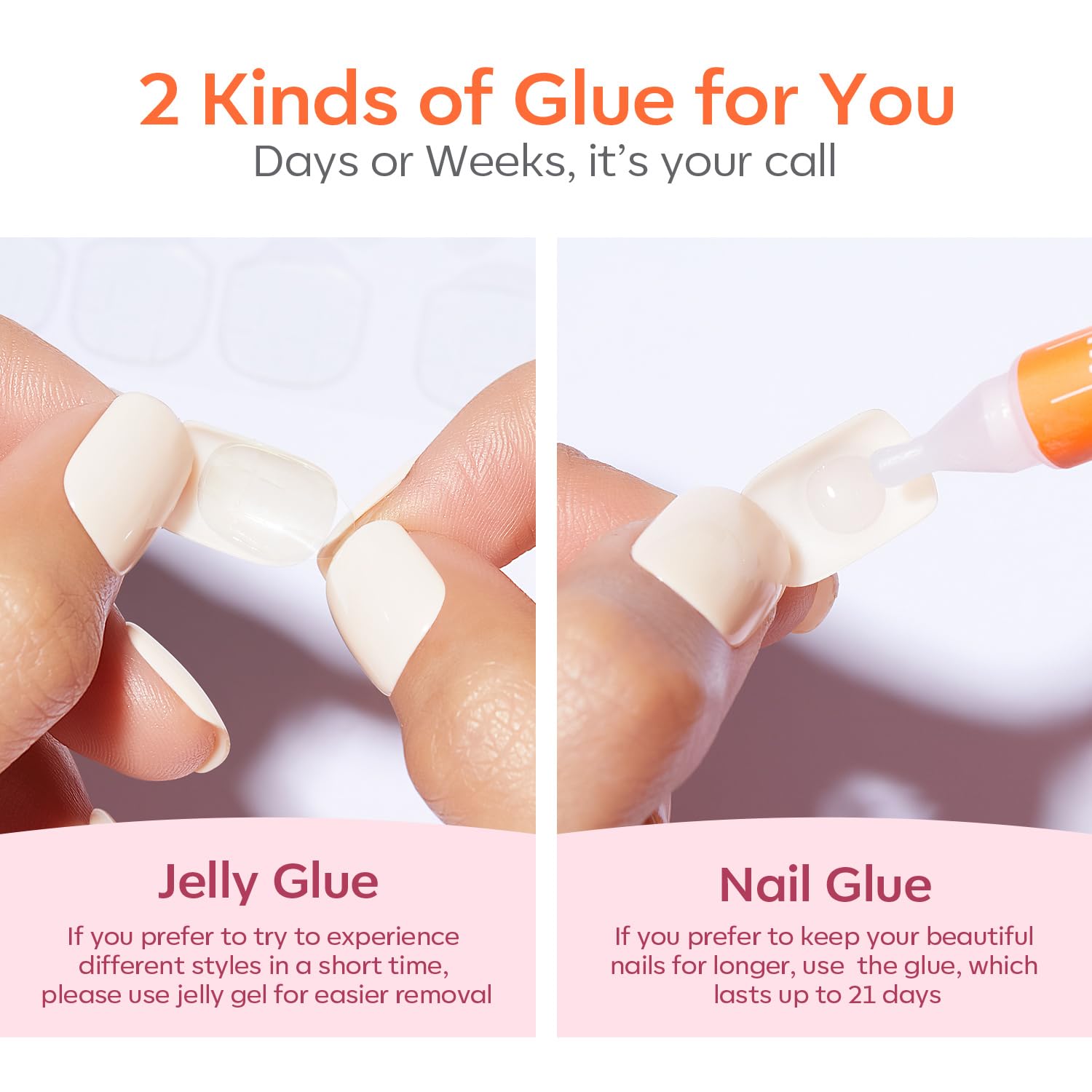 Modelones Pink Press on Nails, Spring Easter Short Square Fake Nails, Reusable Nail Kit with Nail Glue Adhesive Tabs Mini Nail File, Nails Press Ons 32Pcs 16Sizes, Women Girl Gift - Image 7