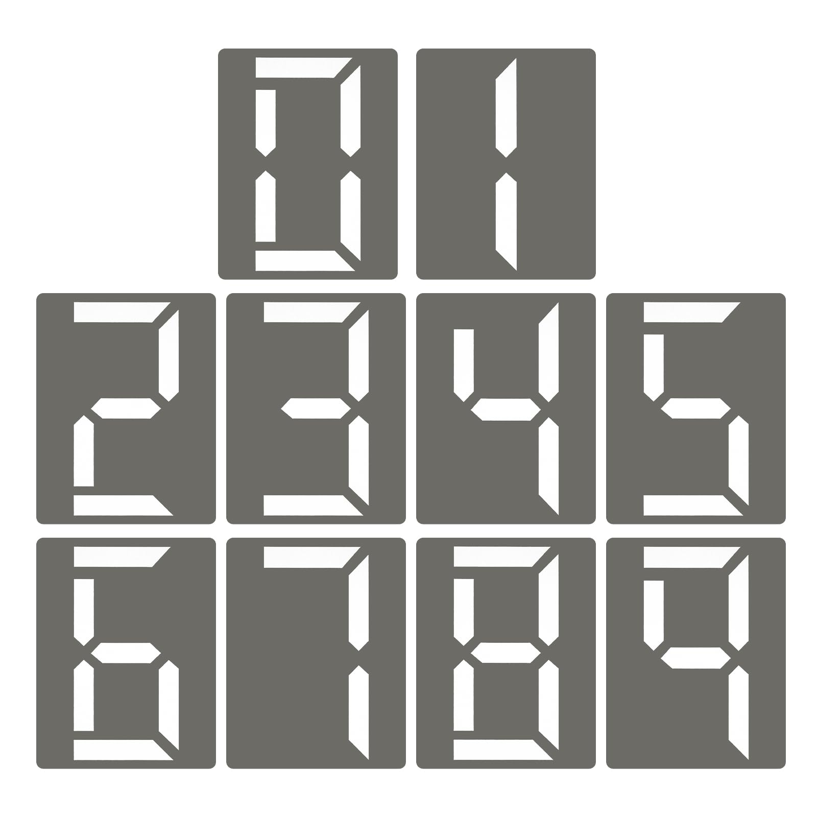 PATIKIL 10Pcs 12 Inch Large Number Stencils, 0-9 Address Number Stencil Reusable White