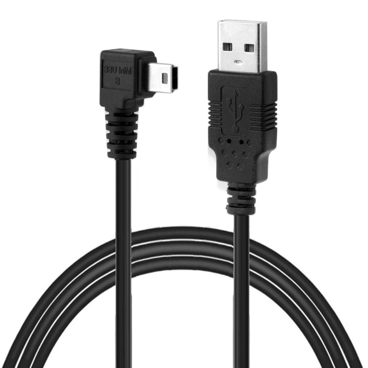 chenyang Mini USB Cable USB 2.0 Male to Mini USB 5 Pin Male 90 Degree Right Angled Charging Data Transfer Extension Cable Black 3.0M