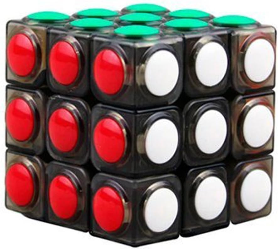 YCQC 3 X 3 Stickerless Colorful ABS Plastic Round Dot Design Tile Transparent Body Speed Puzzle Magic Cube Rubiks Cube 60 mm