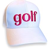 Women's Golf Hat White Ballcap with Pink Accent - Trendy Apparel for Woman, Adjustable Ball Cap, Women, Ladies Cute Golf Gear Apparel Caps - One Size Fits All Unisex