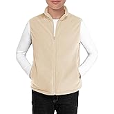 Haloumoning Boys Fleece Full Zip Vest Kids Polar Lightweight Sleeveless Jacket Fall Warm Outwear 5-14 Years