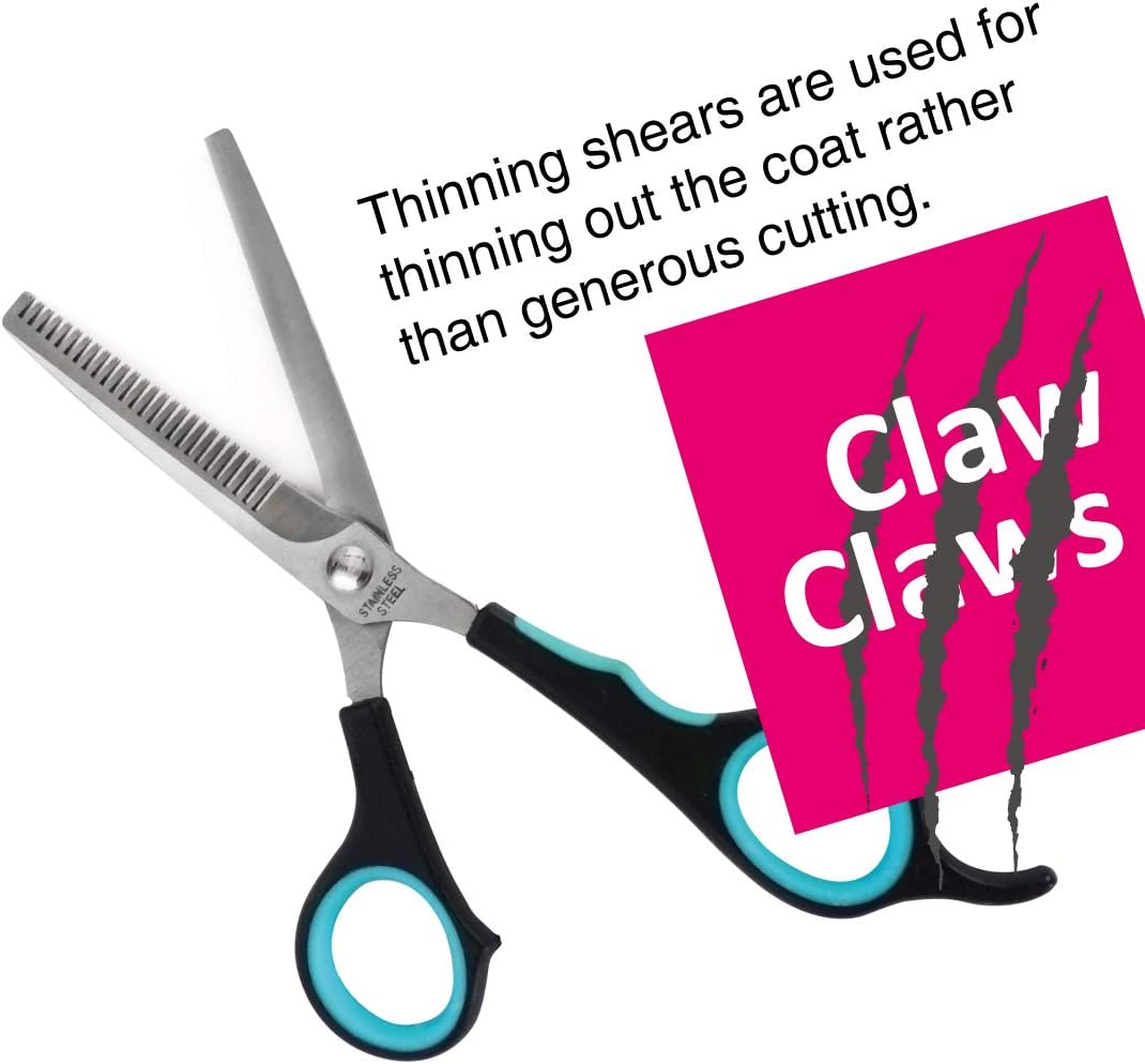 Claw Claws 7 inch Thinning Scissors with 26-Teeth Stainless Steel Blades and Wave Style Handle for Small and Medium Dog and Cat Finishing and Shaping Shears Tool for Pet - Image 5