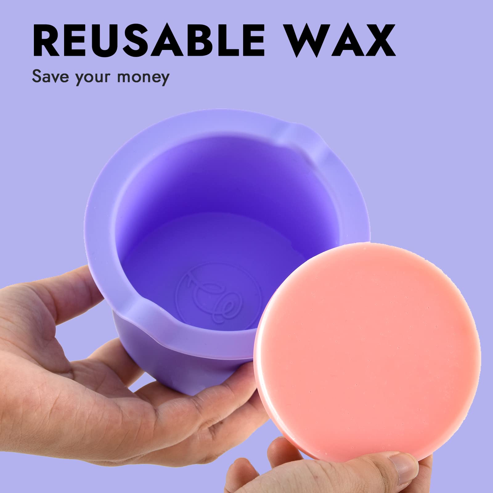 Silicone Wax Warmer Liner 14oz Pot Liner for Waxing Replacement Microwave Easy to Clean Reusable 3pcs Non-Stick Wax Silicone Bowl Diameter 9cm