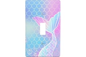 EVESKY Mermaid Light Switch Cover Cover Electrical Duplex Combination For Kids Girls Bedroom Kitchen Home Bathroom Decor -Single Toggle