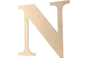 YRONTY 12 Inch Wooden Letters N, 1/5 Inch Thick Blank Unfinished Wood Letter Wooden Sign Board for Painting, Craft and Home Wall Decoration