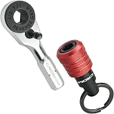 CROM EDC Mini Ratchet Wrench &ndash; 1/4-Inch Hex End Multitool Accessory with Bit Holder, Compatible with other 1/4&rdquo; drivers (Ratchet w/Bit Holder)