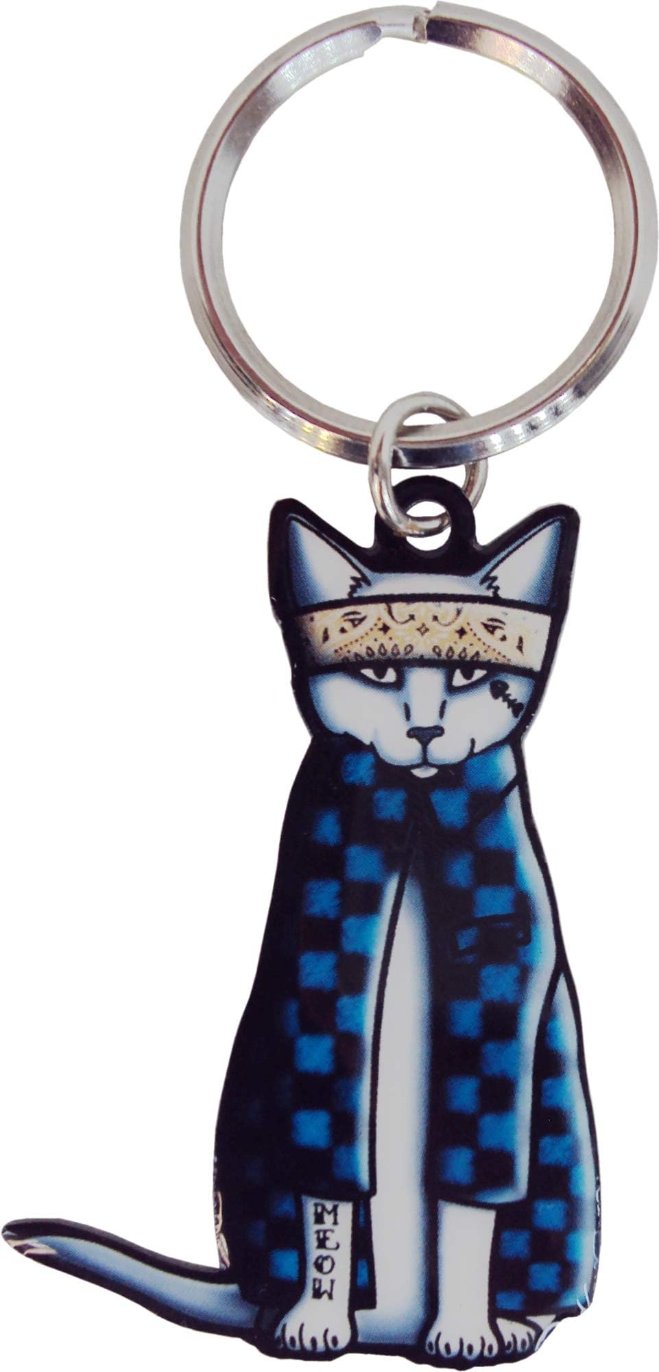 Cali's, Pretty In Ink Gato Cholo, Officially Licensed Artwork - Metal Keychain
