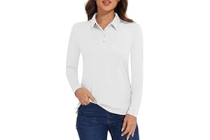 MAGCOMSEN Women's Polo Shirts Long Sleeve Golf T Shirt Quick Dry UPF 50+ Sun Protection Lightweight Tennis Shirts