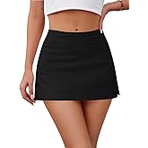 Skorts Skirts for Women Sexy Mid-Waisted Side Split Y2k Mini Skorts with Shorts