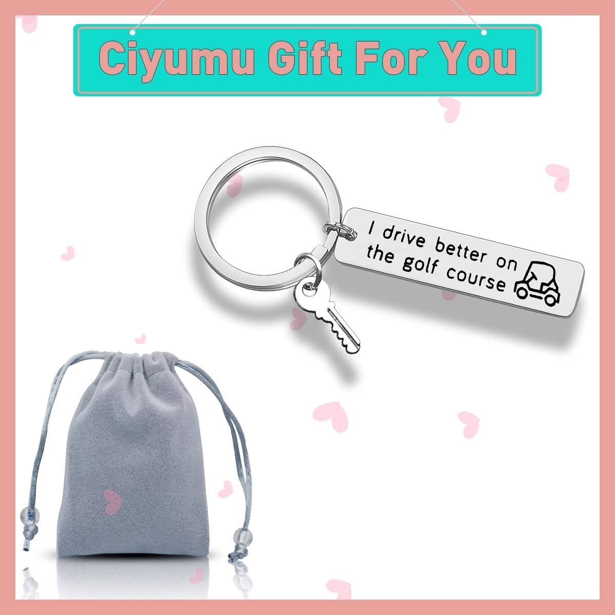 Golf Keychain Golf Lover Gift Golf Cart Keyring Christmas Valentine Birthday Gift for Golfer Funny Golf Gift for Men Golfer Keyring Golfer Gift for Dad Grandpa Husband Boyfriend Golf Player Fans Gifts - Image 3