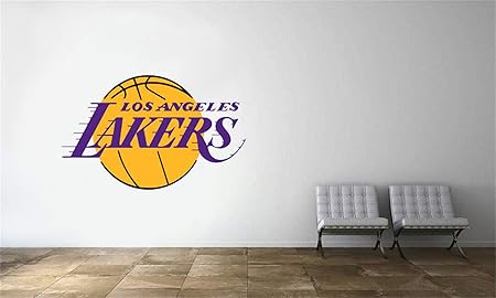 Wall Decal Sticker Art Mural Home Decor Los Angeles Lakers Logo Nba Basketball Decor Mural Sticker For Living Room For Nursery Kids Room Amazon Co Uk Diy Tools