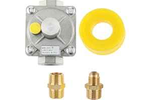 1/2" Gas Pressure Regulator, Natural Gas and Liquefied Interchange Pressure Regulator with 2 Brass 1/2" NPT Conversion Adapte
