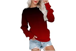 Ceboyel Long Sleeve Shirts For Women Crewneck Sweatshirt Pullover Casual Long Sleeve Tops Trendy Loose Fit Fall Clothing 2023
