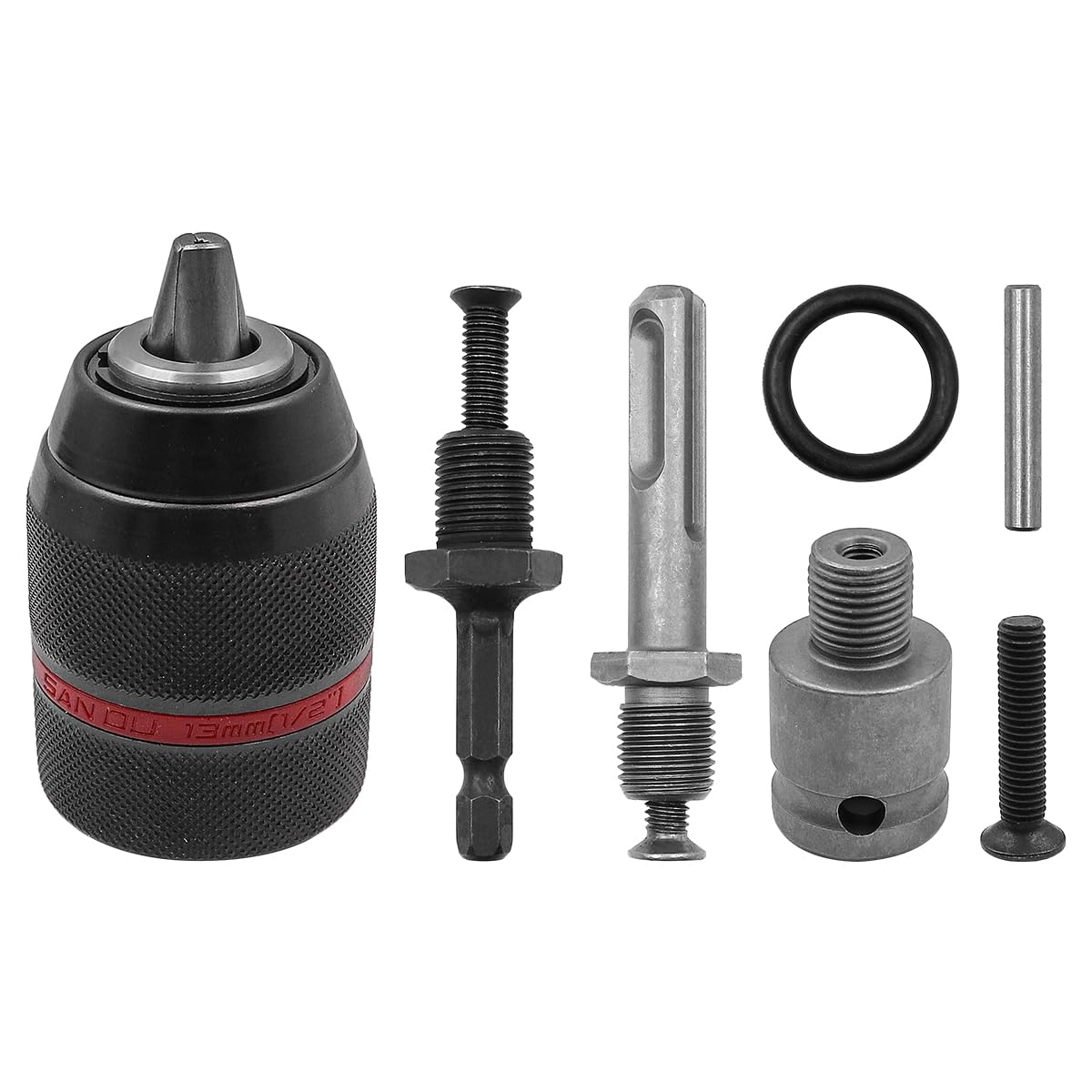 ZONADAH 1.5-13mm Keyless Drill Chuck Quick Change Hand Self-Tighten 1/2-20UNF Thread Hand Drill Hex Shank Socket Square Wrench Electric Hammer Adapter Accessories