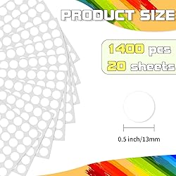 Starboling Dot Stickers,1/2 Inch White Circle