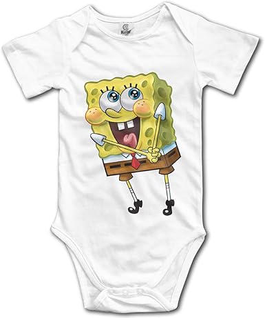 Biaji Body De Manga Corta Para Bebe Diseno De Bob Esponja Color Blanco Negro 12 Meses Amazon Es Ropa
