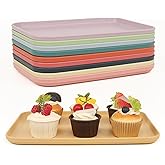 Plastic Art Trays, 10-Pack Large Stackable Activity Crafts Organizer Serving Jewelry Tray for DIY Projects, Painting, Beads, Organizing Supply (12.2 x 8.9 Inches)