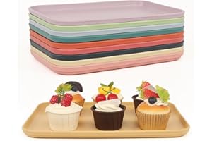 COOBBAR Plastic Art Trays, 10-Pack Large Stackable Activity Crafts Organizer Serving Jewelry Tray for DIY Projects, Painting, Beads, Organizing Supply (12.2 x 8.9 Inches)