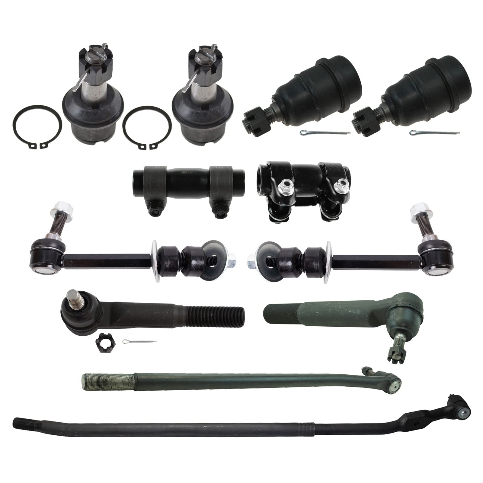 Photo 1 of TRQ Front Steering & Suspension Kit Ball Joint Drag Link Sway Bar Stabilizer Link Tie Rod Tie Rod Adjusting Sleeve Compatible with 2010 Dodge Ram 2500 Ram 3500 2011-2013 Ram 2500 3500