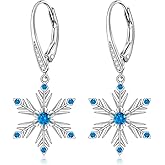Christmas Snowflake Earrings for Women Dangling Sterling Silver Snowflake Earrings Dangle Jewelry Winter Xmas Christmas Jewelry Gifts
