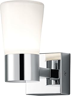 Dekorative Badleuchte Badlampe aus Chrom und Opalglas IP44 Spritzfest