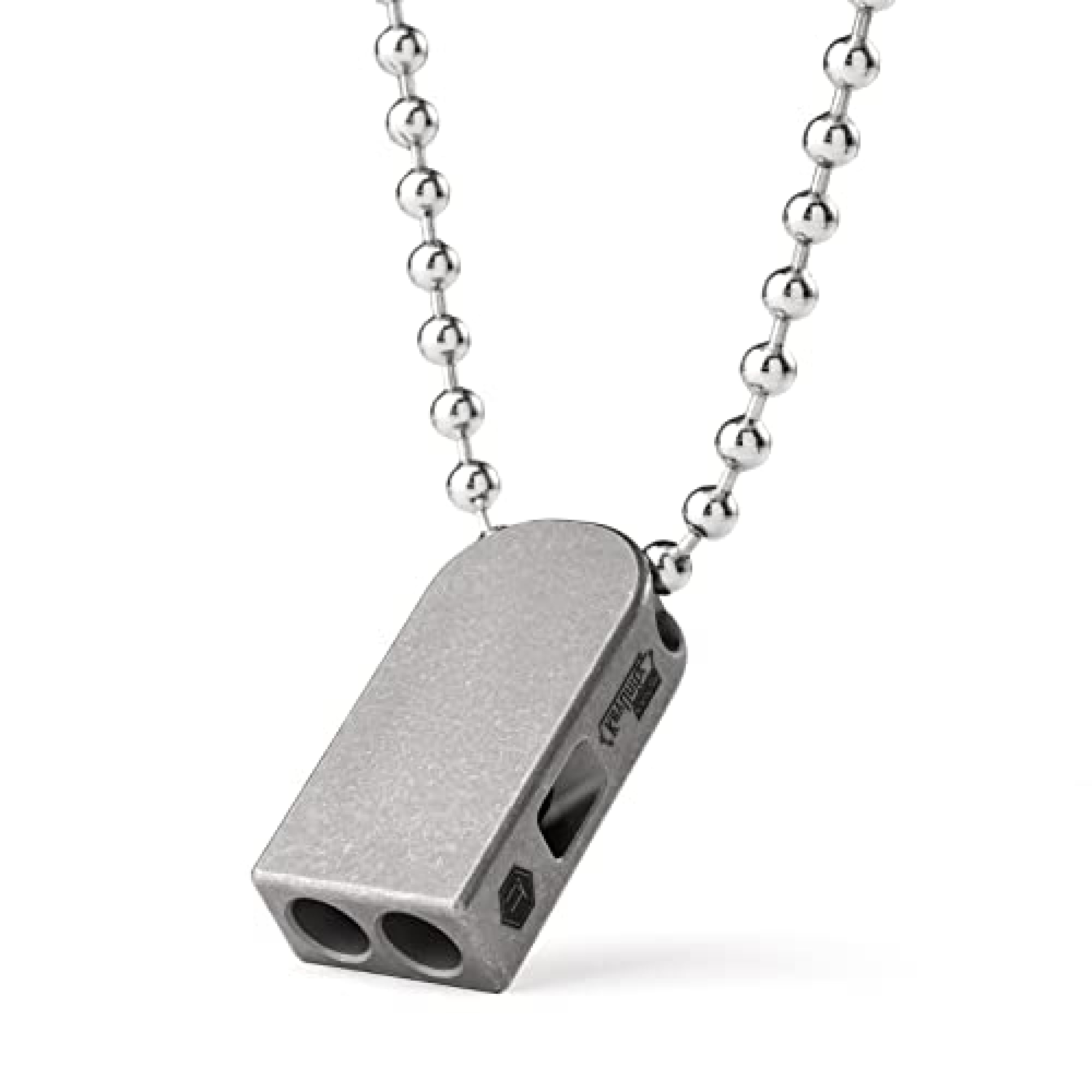 KeyUnity Titanium Emergency Whistle,EDC Loud Signal Two Tubes Whistle for Key Chain 120dB for Outdoor Camping,Hiking & Training (Silver KA25M)