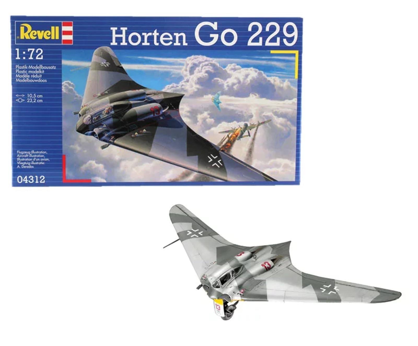 Revell 04312 Horten Go-229 1:72 Scale Unbuilt/Unpainted Plastic Model Kit