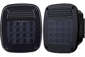 PARTSWCGG 2Pcs Smoked Rear Square Combination Tail Lights Red Stop Turn Signal Brake Lights Lamps Assembly w/Side Marker Lights Replacement for 1979-2006 Wrangler TJ YJ CJ-5 CJ-7 Tail Lights Lamps Stud Mount