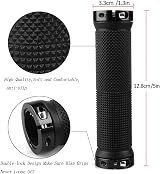 PLATT Bike Grips with Aluminum Lock Non-Slip Rubber 128mm Black view 3