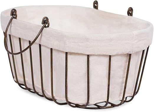 Amazon Com Birdrock Home Mini Wire Basket With Liner Oval
