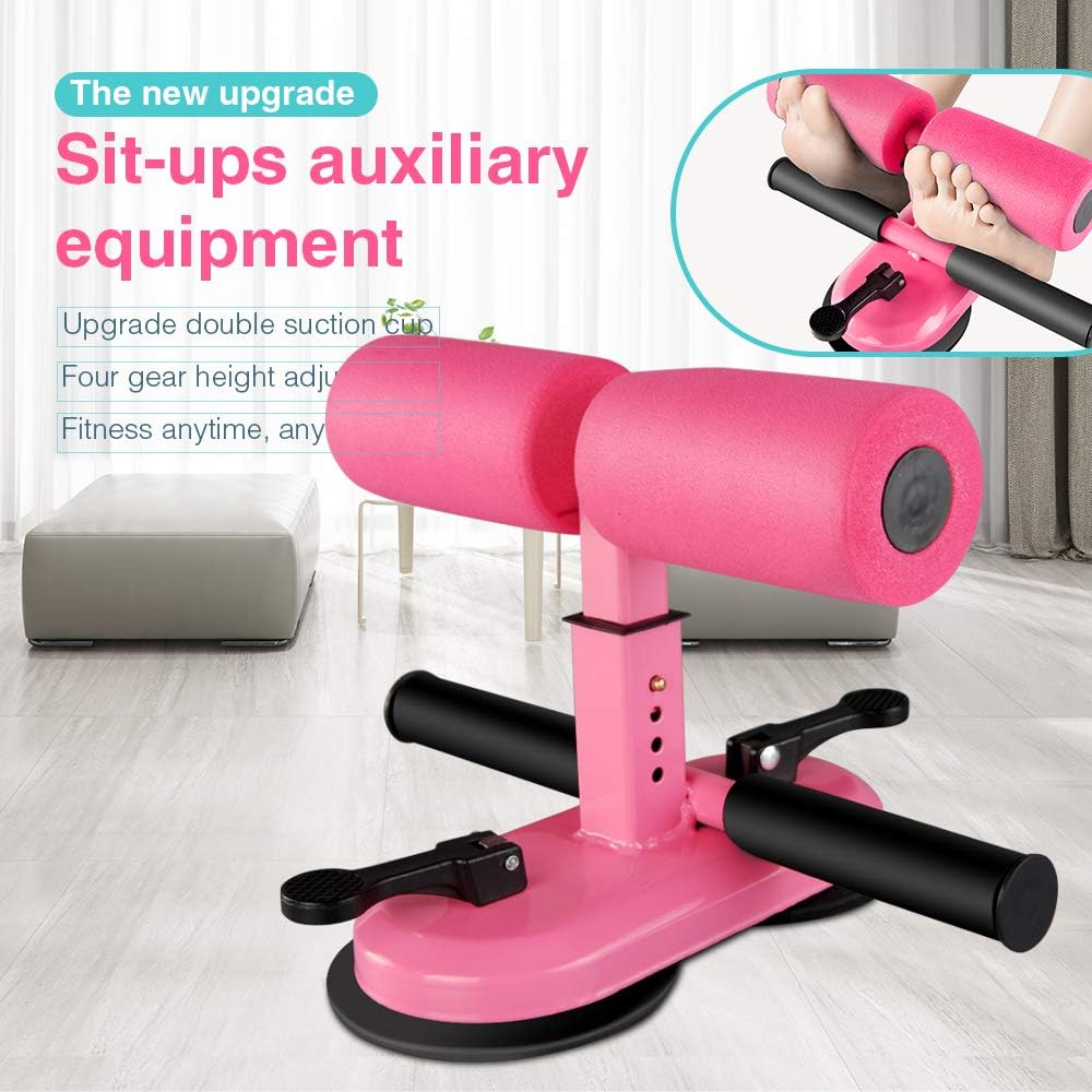 LuSitabqi Sit Up Equipment Bar, 2 Suction Cups Sit Up Bar, Indoor Exercise Device, Adjustable Abdominal/Leg Muscle Strength Training Equipment (Pink Foam) : Sports & Outdoors