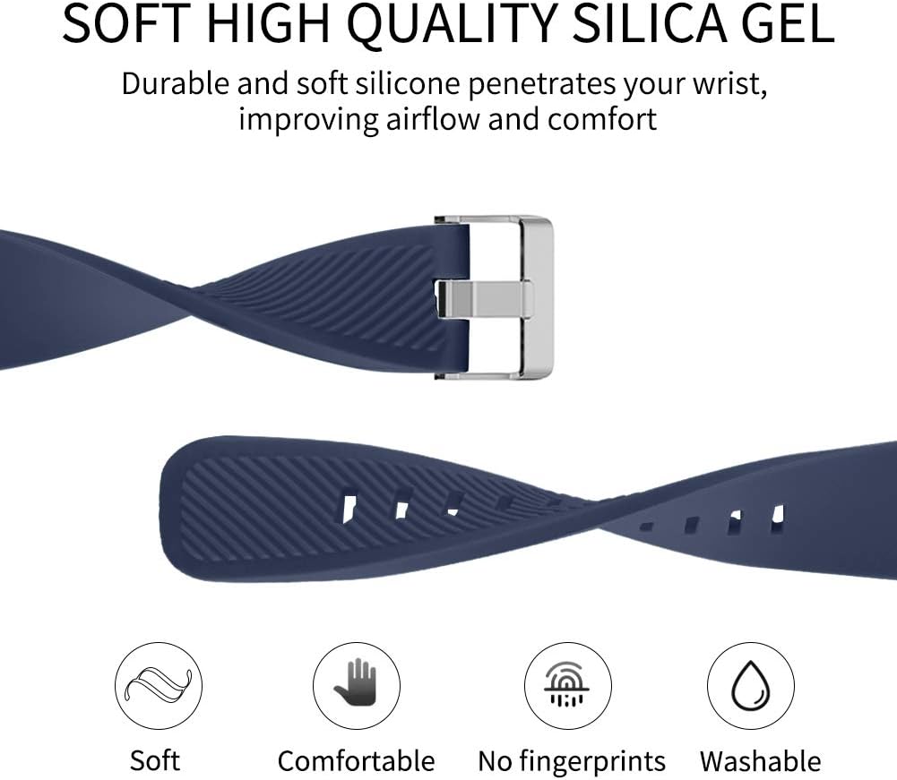 Vozehui 22mm Soft Silicone Sport Wrist Band Strap Compatible With Samsung Gear S3 Frontier/Classic, Galaxy Watch 46mm - Image 4
