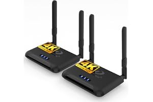 Wireless HDMI Transmitter and Receiver 4K, Binken 820Ft/250m Wireless HDMI Extender 5G Kit Support 4K@30 Hz, for Streaming Video Audio from Laptop,PC, Cable Box to HDTV Projector Monitor IR Support