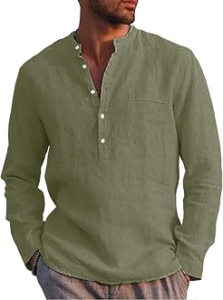 Shirt Casual Cotton Linen Shirt 