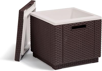 Allibert by Keter California Ice Box Outdoor Cooler Brown Rattan Effect