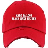Made Ya Look BLM Embroidered Vintage Baseball Cap Cotton Adjustable Distressed Dad Hat