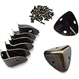 SDTC Tech 8-Pack Zinc Alloy Triangle Corner Protectors 1" (25mm) Metal Decorative Edge Guard Safety Cover for Table Suitcase Cabinet Trunk Toolbox