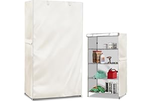 Exokugo Wire Shelf Cover,600D Heavy Duty 100% Waterproof Shelf Covers for Wire Shelving,Outdoor Storage Shelves Cover for Metal Rack,36" W x 18" D x 72" H,Beige