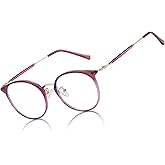 DUCO Blue Light Glasses for Women Men Blue Ray Blocking Glasses Computer Glasses for Teens Retro Round Eyeglasses W013