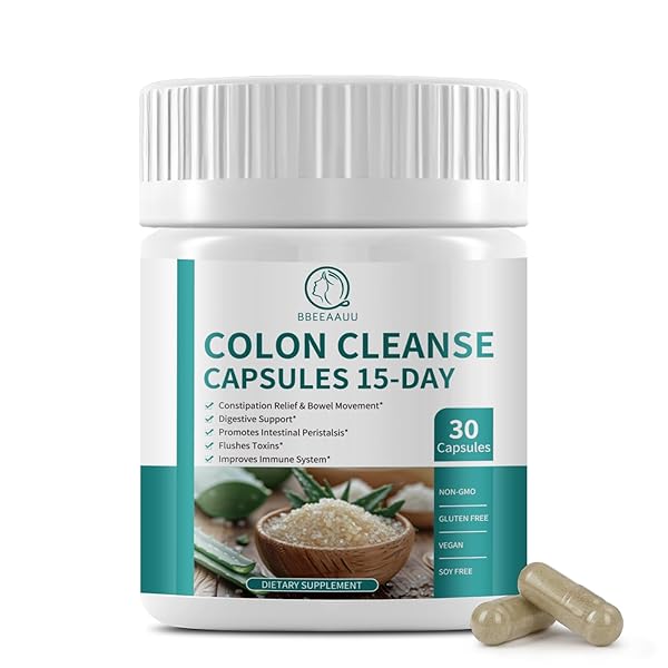 BBEEAAUU COLON CLEANSE DETOX CAPSULES, 15 DAY GUT HEALTH SUPPLEMETNS, GUT HEALTH FOR WOMEN MEN, SUPPORT DIGESTIVE & INTESTINAL, WITH PSYLLIUM HUSK POWDER & SENNA LEAF, NON GMO, GLUTEN FREE