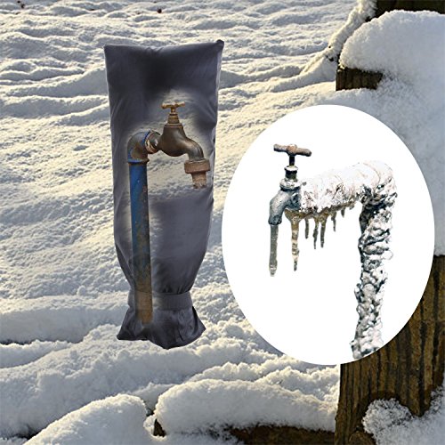 Large Vecro Outdoor Faucet Cover Insulated Garden Faucet Socks Long for Winter Freeze Protection Water Resistance 20 x 8 Inch