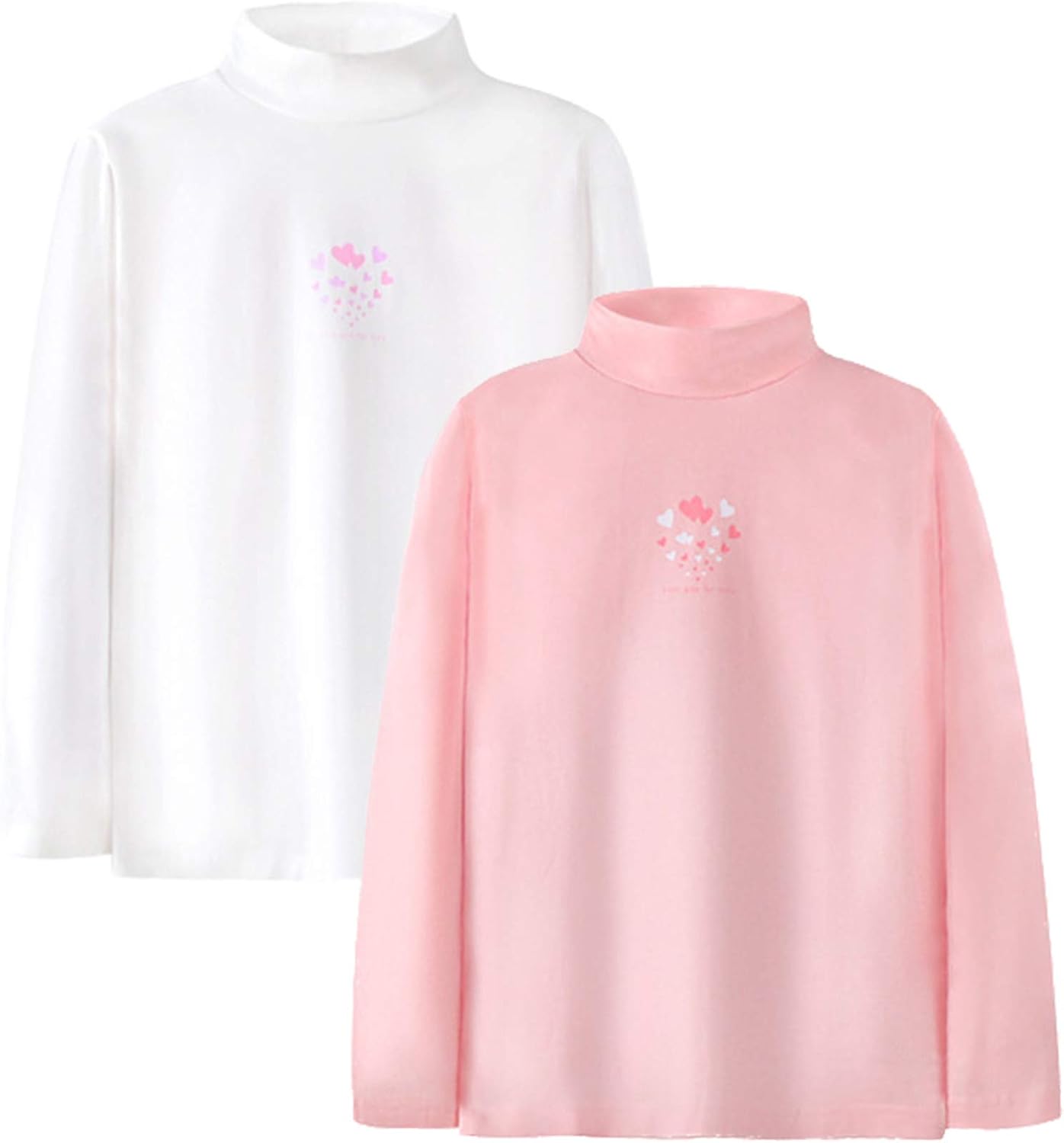Girl Long Sleeve Tee Shirt Cotton Casual Winter Crewneck Basic Graphic T-Shirt 3 Packs Sets: Clothing