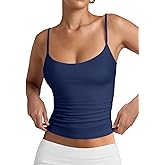 PINKMSTYLE Women's Basic Double Lined Scoop Neck Tank Tops Adjustable Cami Tank Summer Sleeveless Tops