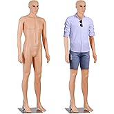 ZENY Male Form Mannequin - 73 Inch Full Body Male Mannequin with 360&deg; Rotating Head, Adjustable Posture, Detachable, Realistic Clothing Model Stand Torso
