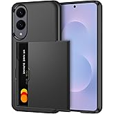 SAMONPOW for Samsung Galaxy S25 Edge Case Wallet with Card Holder Heavy Duty Protective Dual Layer Shockproof Hidden Card Slot Wallet Phone Case for Samsung Galaxy S25 Edge for Women Men, Black